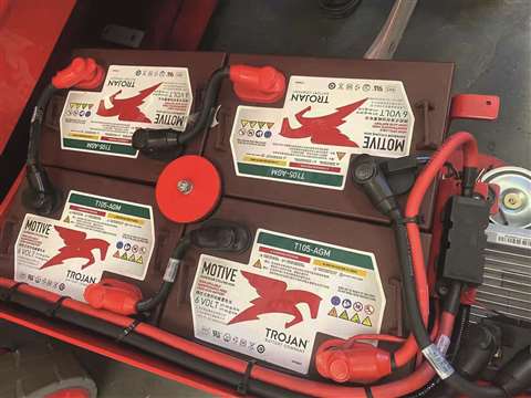 Trojan AGM batteries used in aerial platforms.