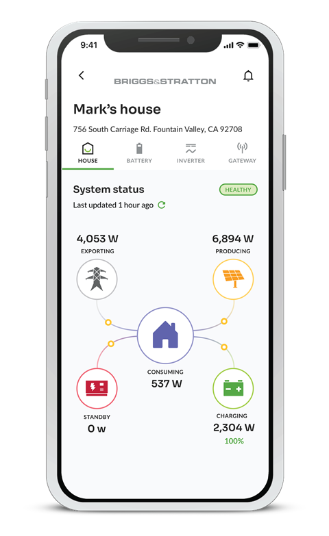 SimpliPhi ESS EnergyTrak app