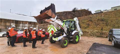 A JCB backhoe