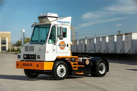 Orange EV yard truck